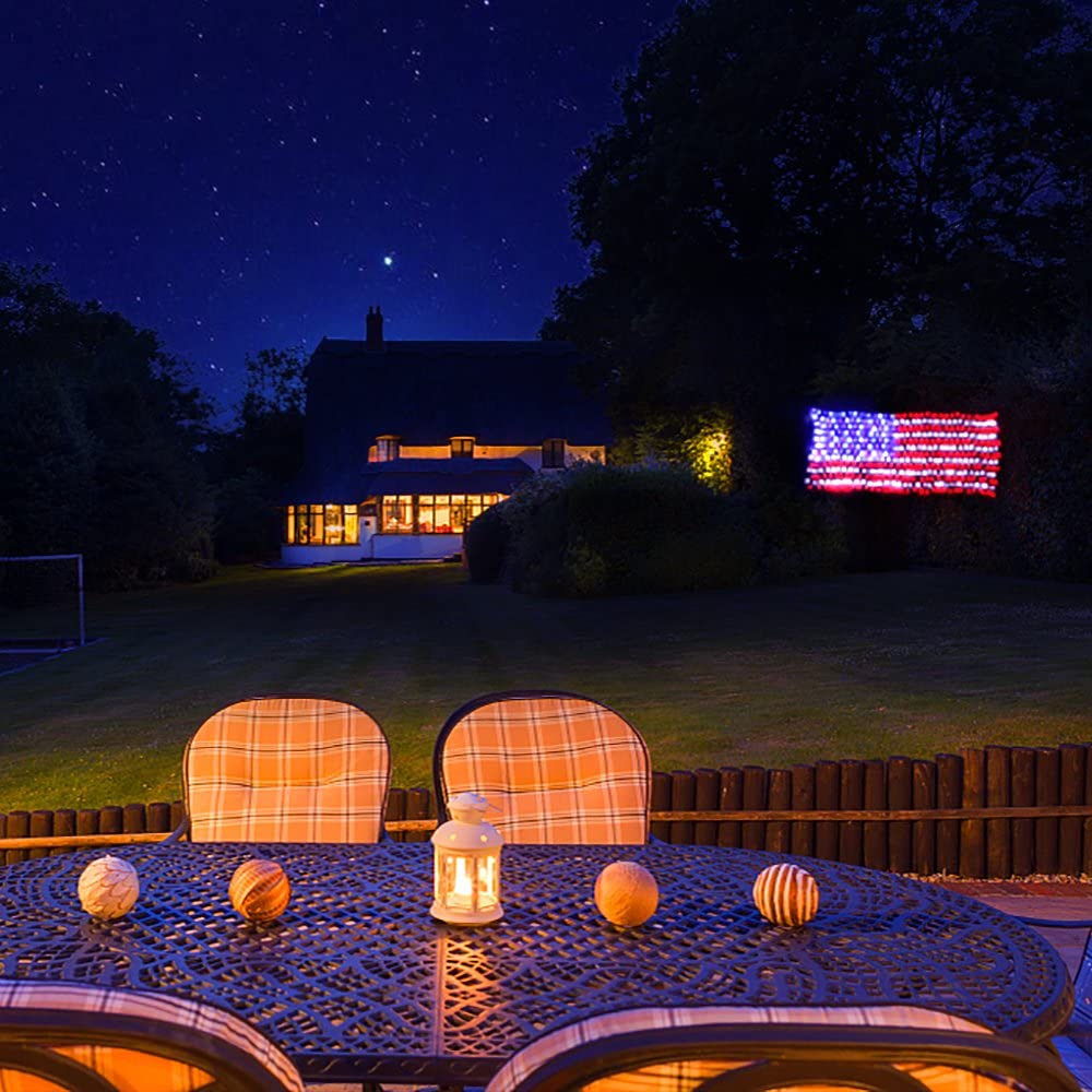 Led Flag Net Lights of The United States, Waterproof - 6.5 FT x 3.28 FT Plug In