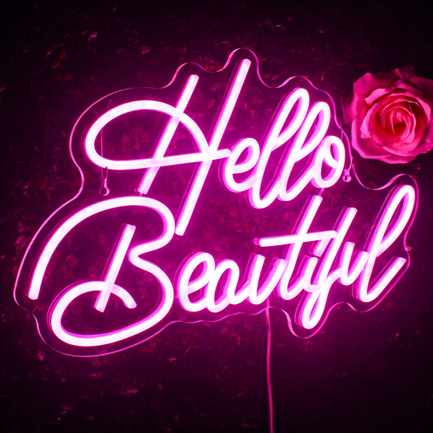 Hello Beautiful Pink Neon Signs Wall Decoration