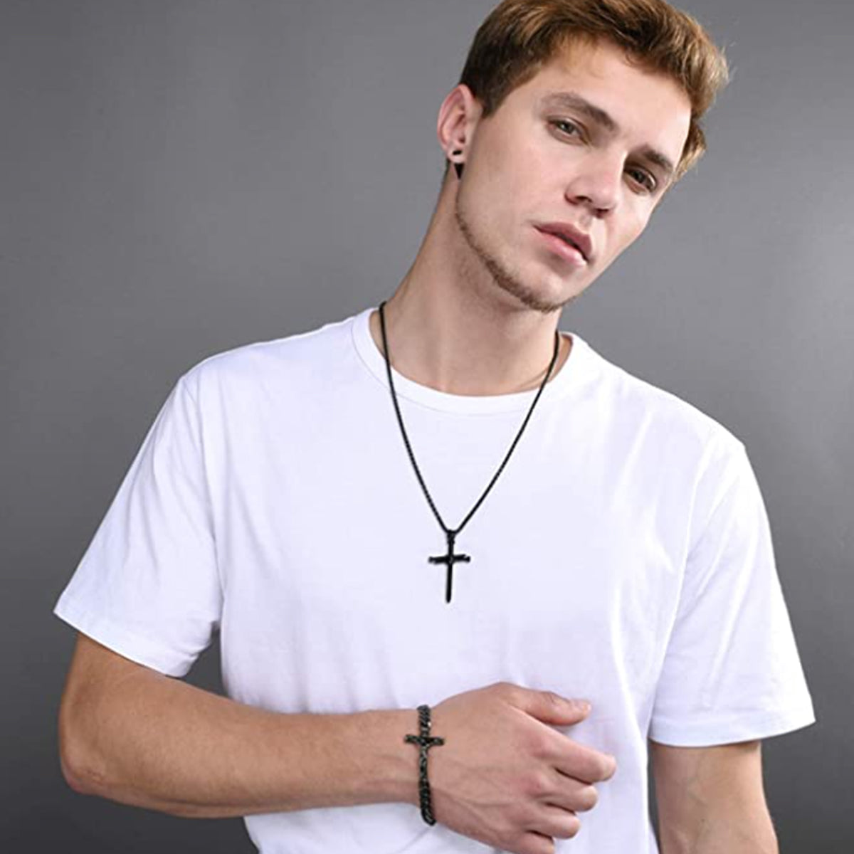 2 packs Men's Cross Necklace