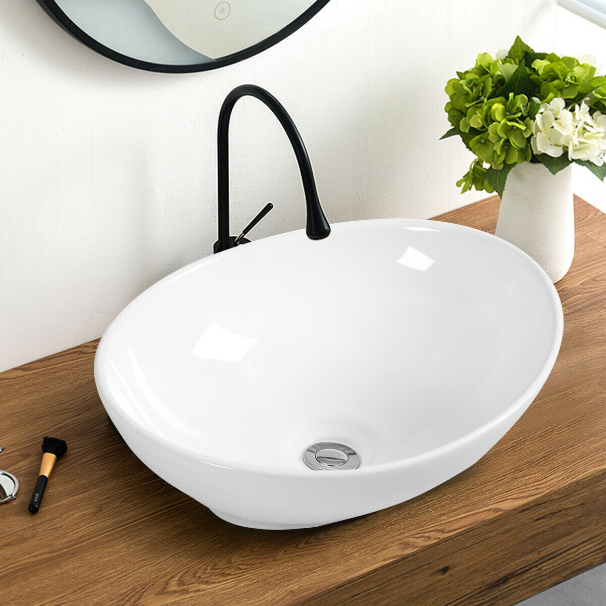 Oval Bathroom Basin Ceramic Vessel Sink Bowl