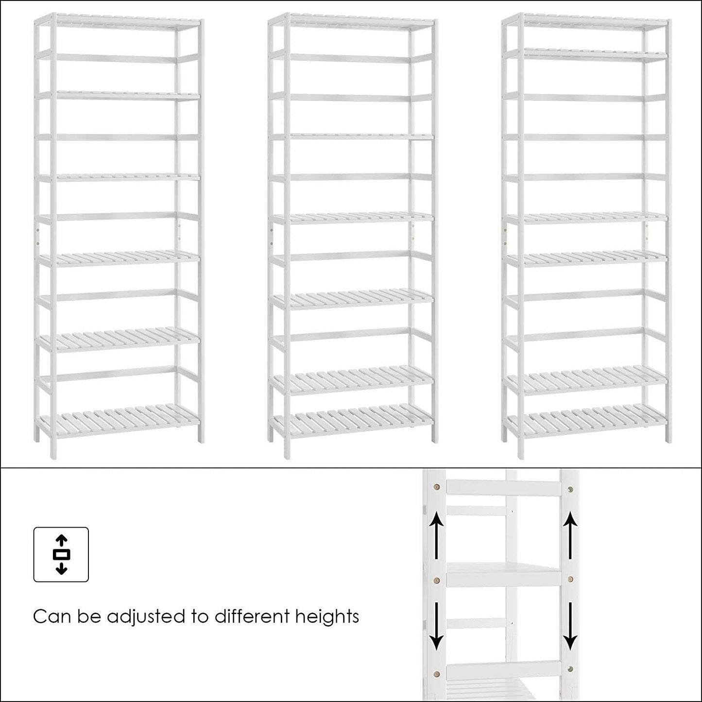 6-tier Tower Bamboo Shelf Bookcase