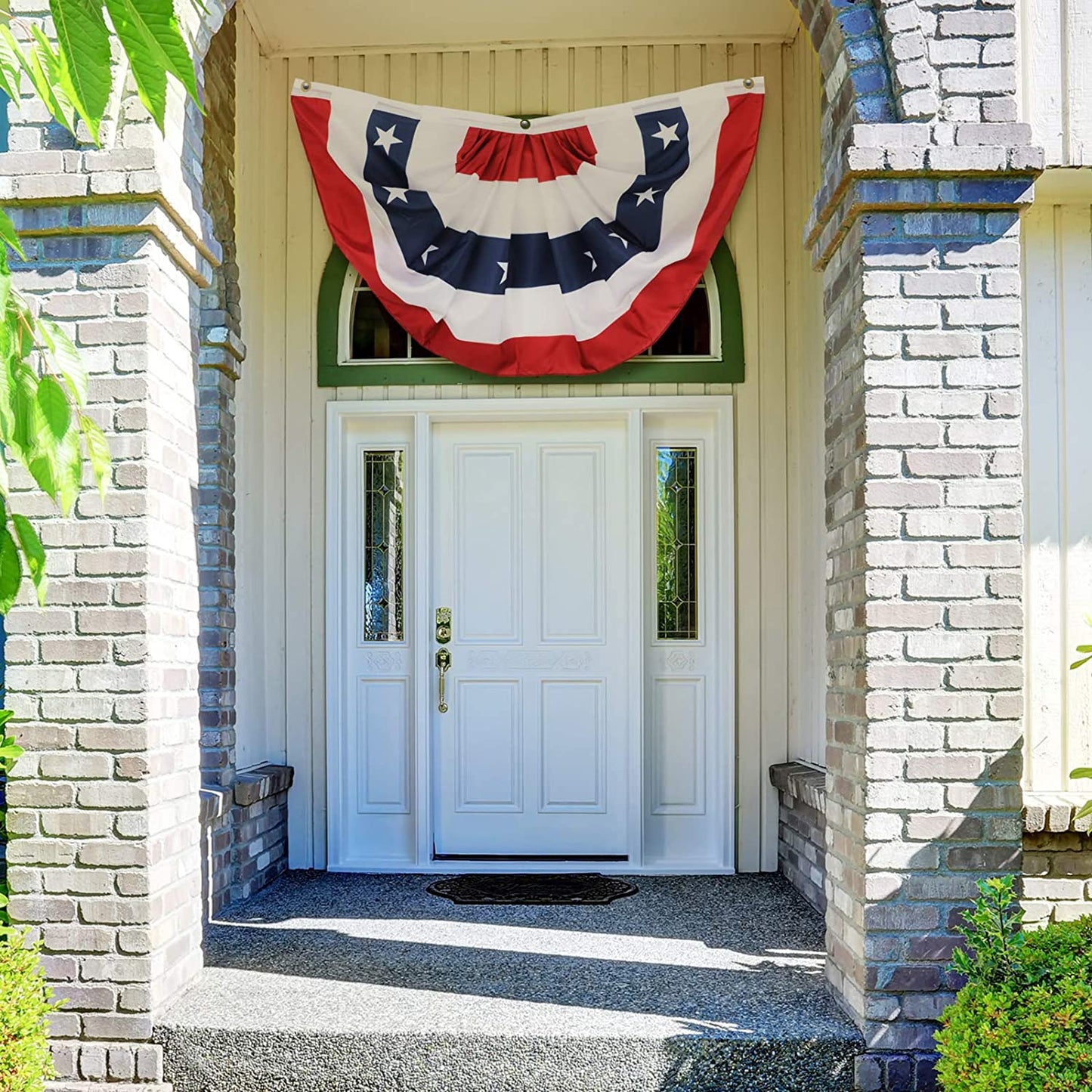 Patriotic Decorations, 4th of July Pleated Fan Flags (6 Pieces,1.5 x 3 feet)
