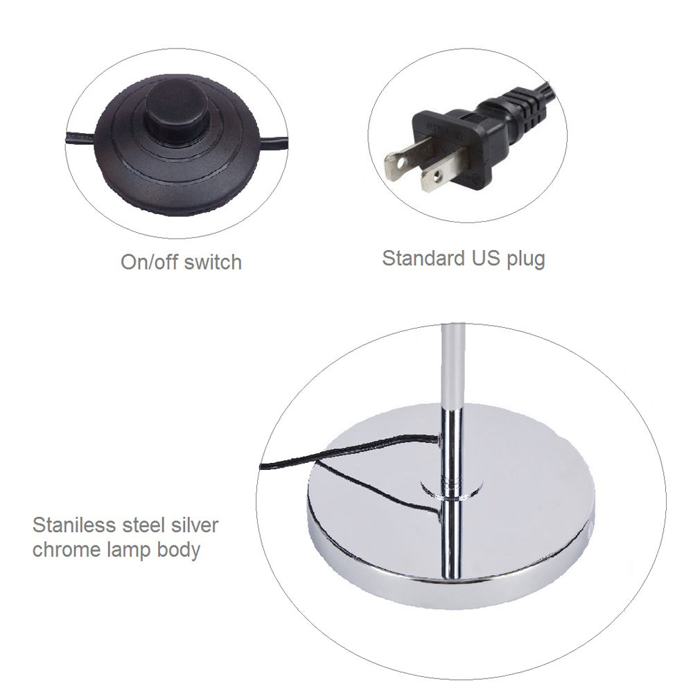 Ball Shape Crystal Floor Lamp, Silver