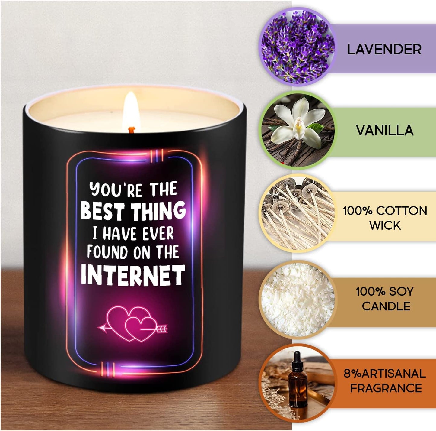 Valentines Day 10OZ Scented Candles Gifts for Couple, Men, Women, Husband & Wife