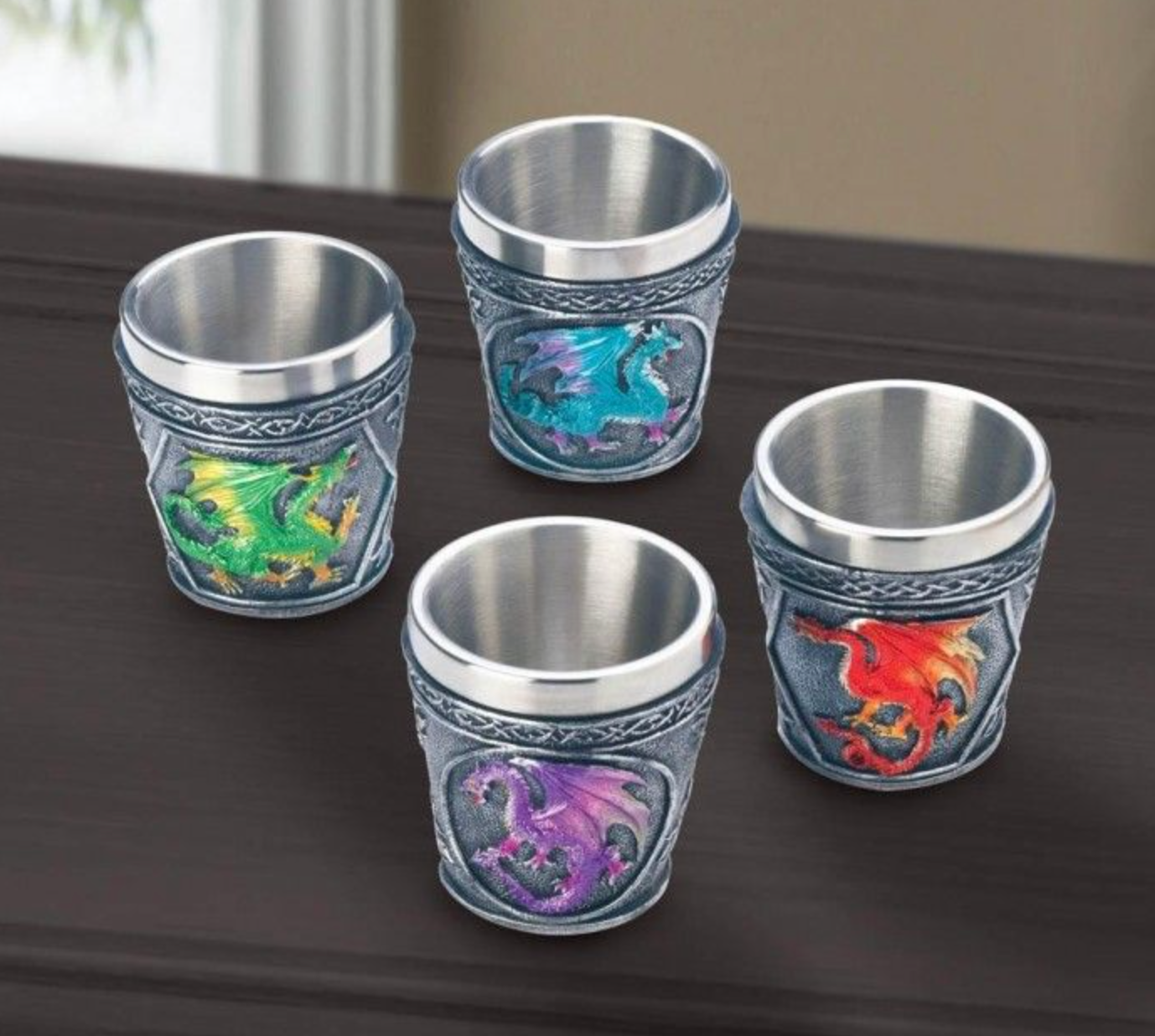 Mythical Dragons Shot Glass (Set of 4) 2.12x2.12x2.25"
