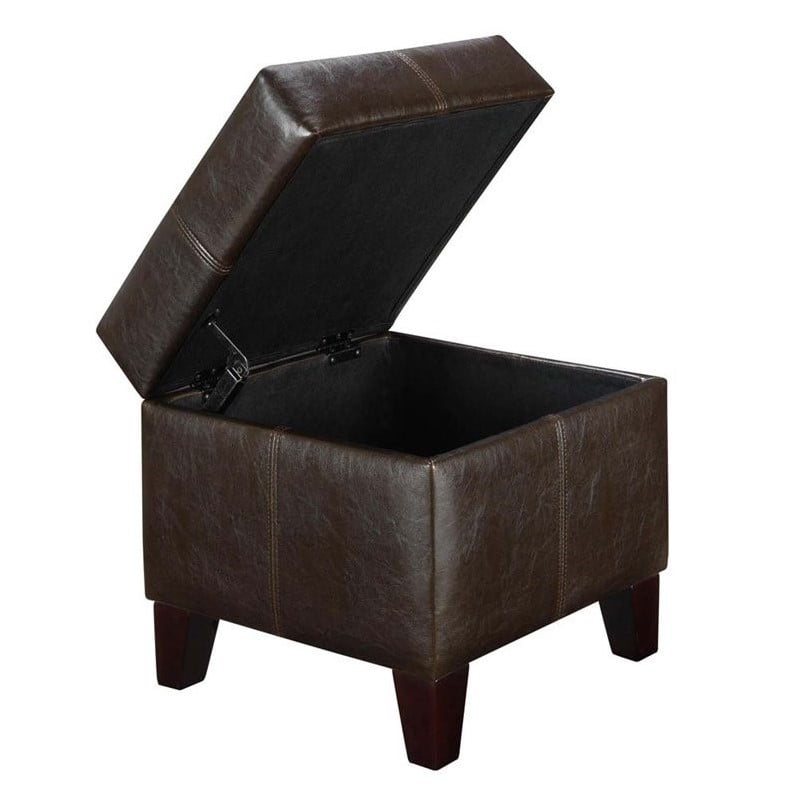 Small Square Storage Ottoman, Espresso