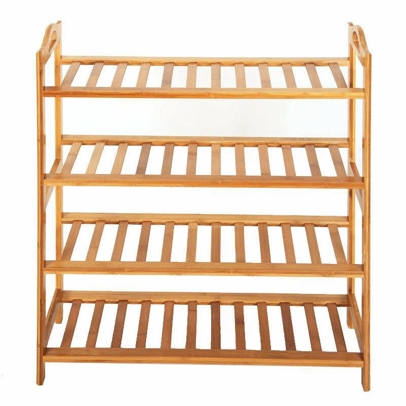 Bamboo Wood Shoe Rack 4-Tier, Natural Finish