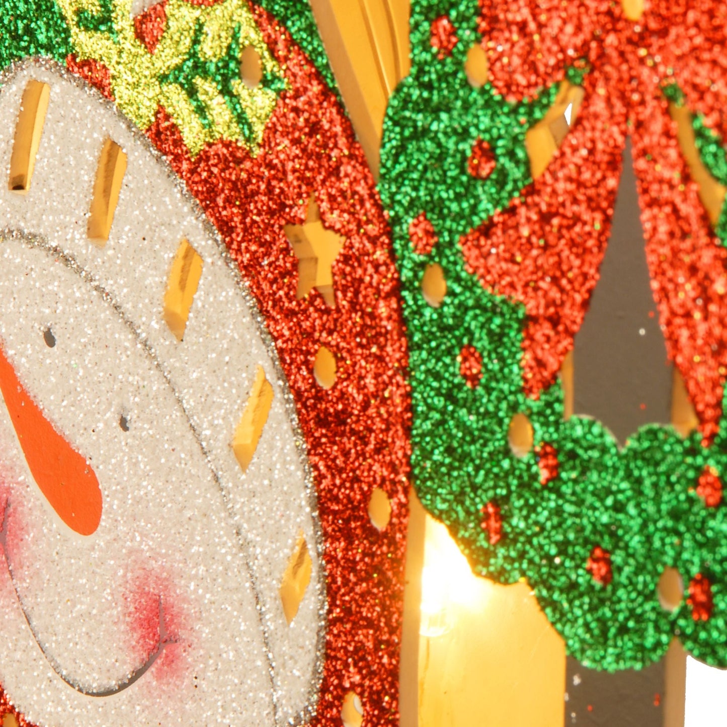 17.5" Pre-Lit Christmas White Snowman Decoration