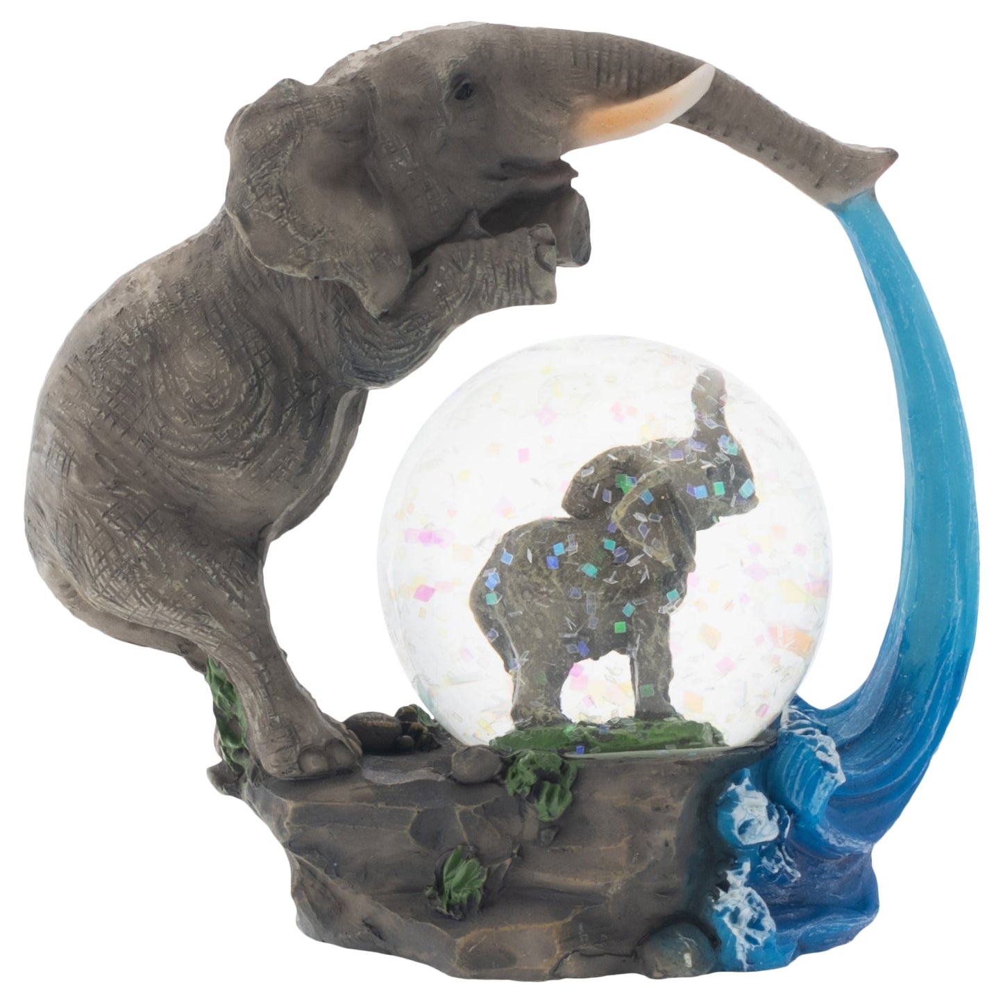 Elephant Bath time Fun Figurine 45MM Glitter Water Globe Decoration