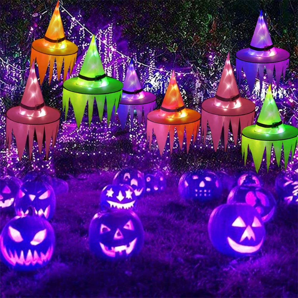 5Pcs Halloween Witch Hat Lights for Halloween Decoration