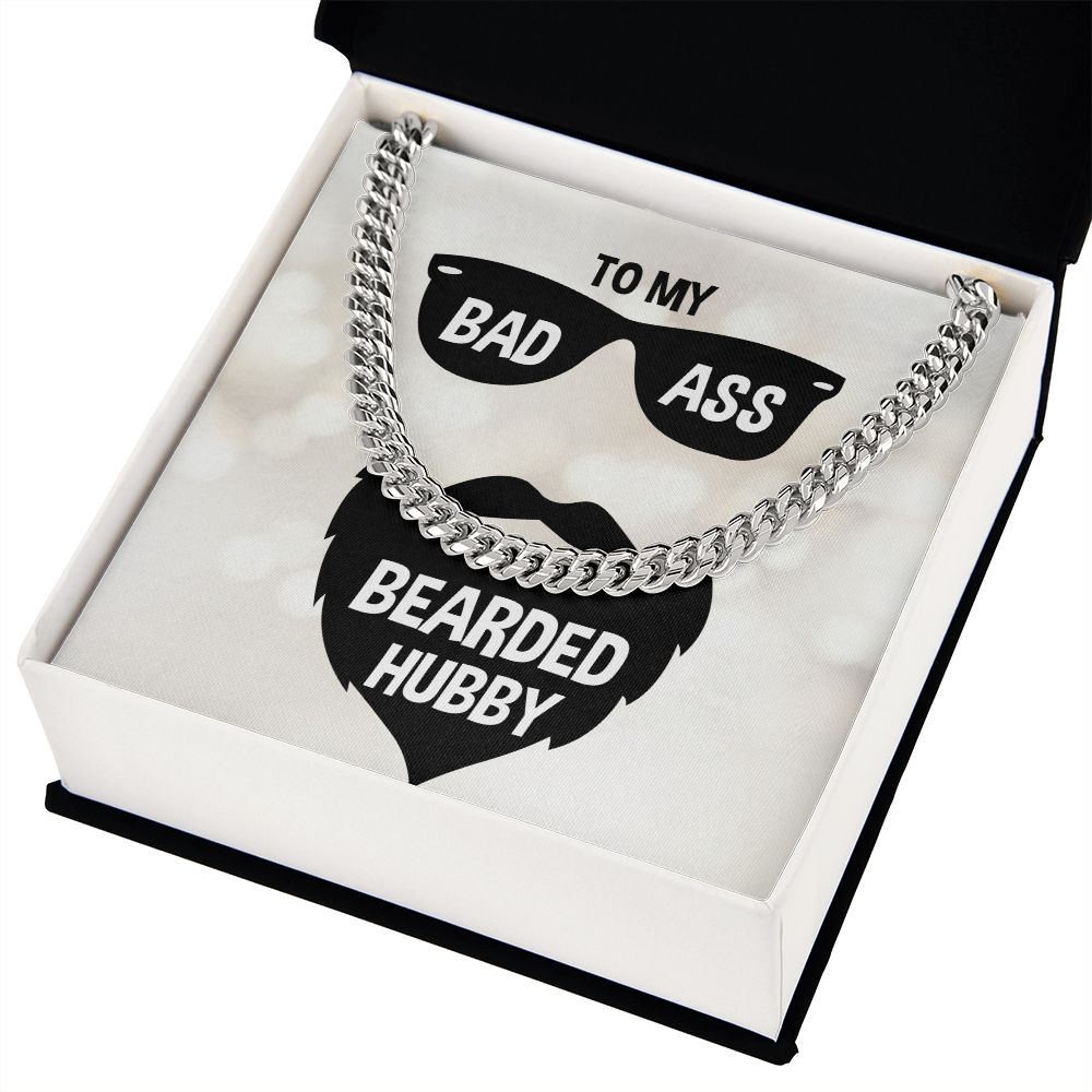 To My Badass Bearded Hubby Men Cuban Link Chain