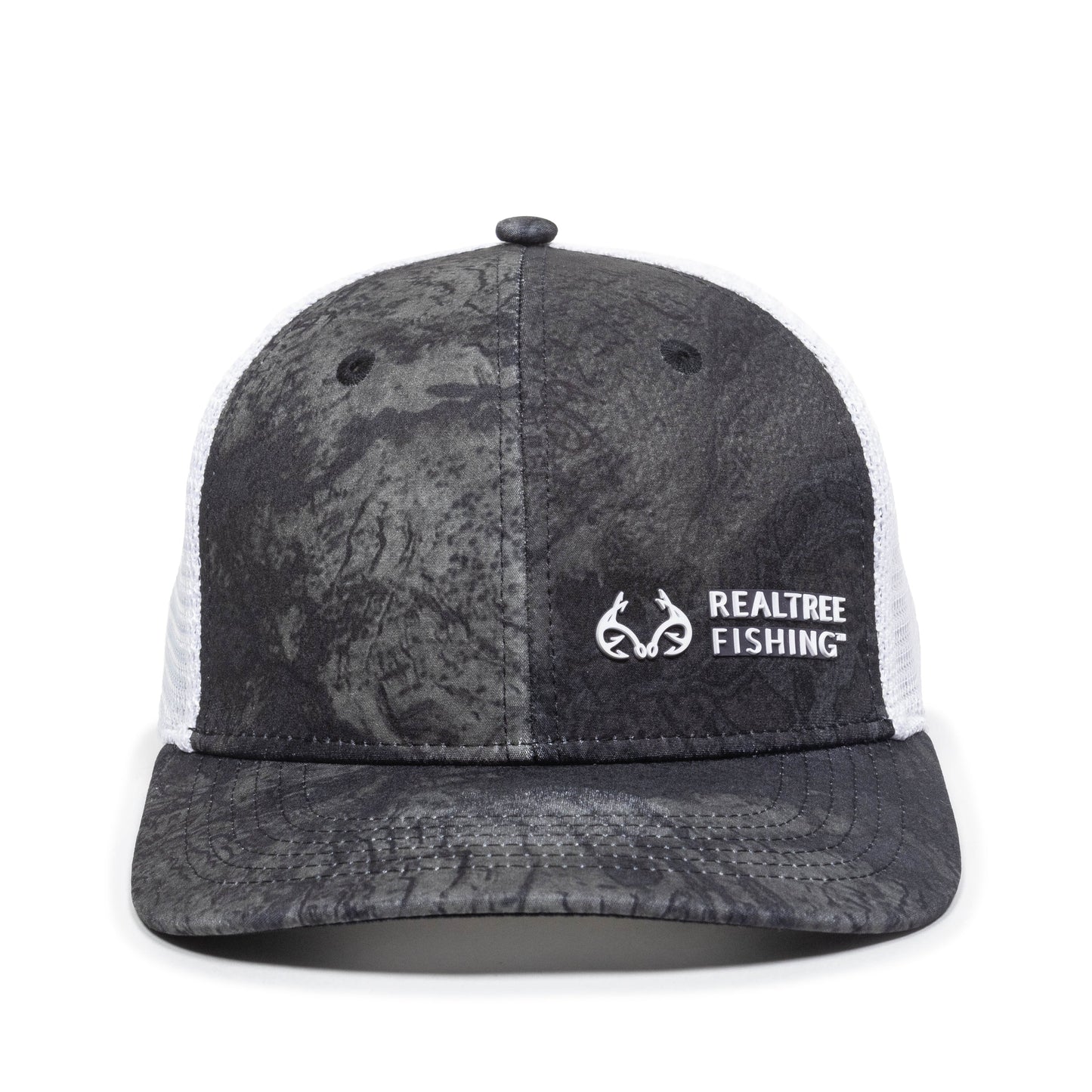 Structured Baseball Style Hat, Fishing WAV3 Black/White, Small/Medium