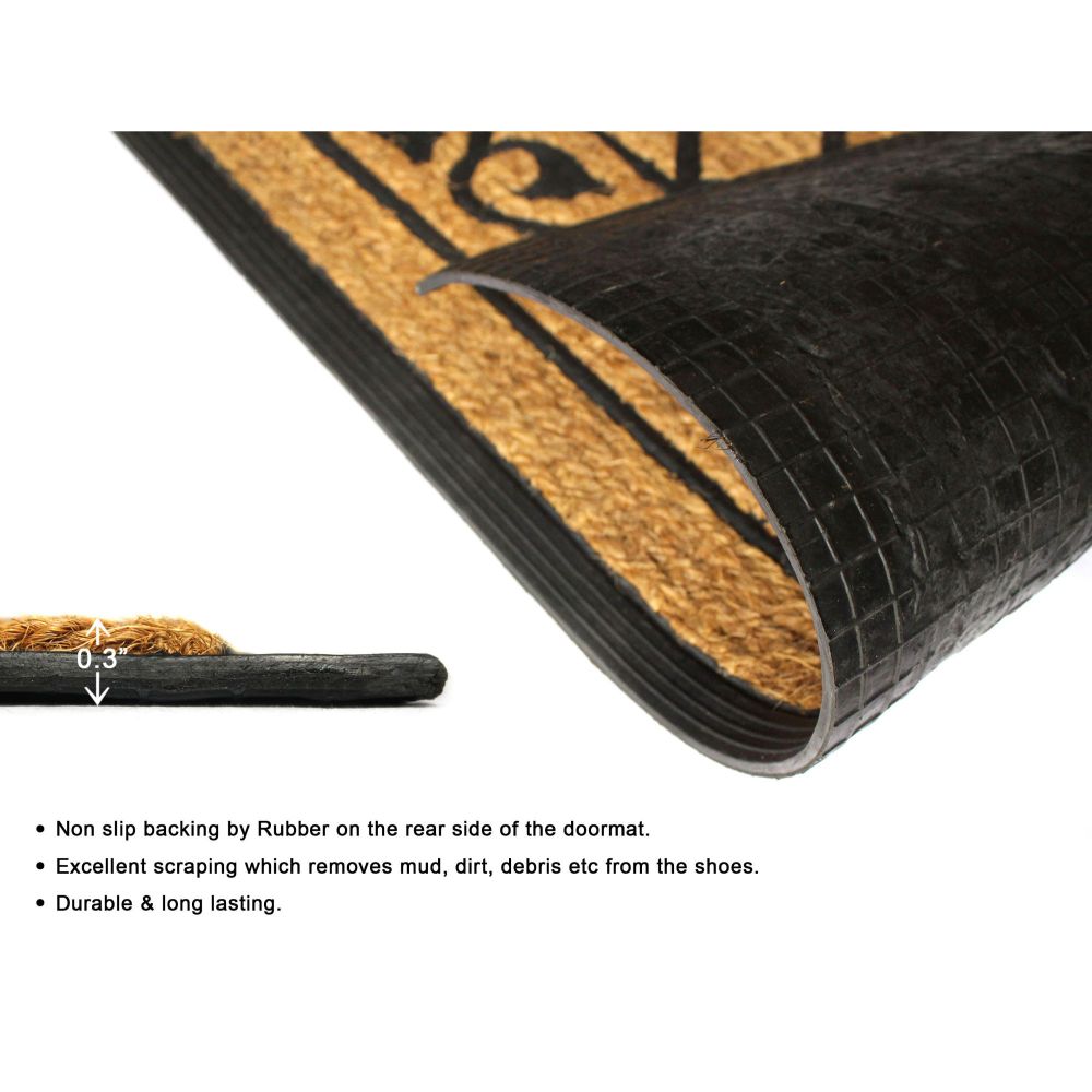 Moulded Rubber Coir Honeysuckle Doormat, 24" x 36"