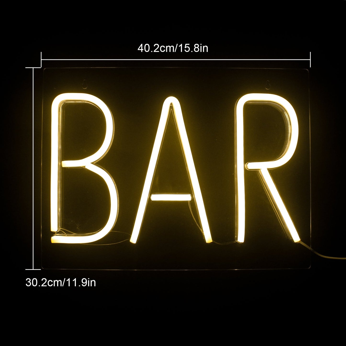 Bar Neon Sign Warm White 15.8'' x 11.9''