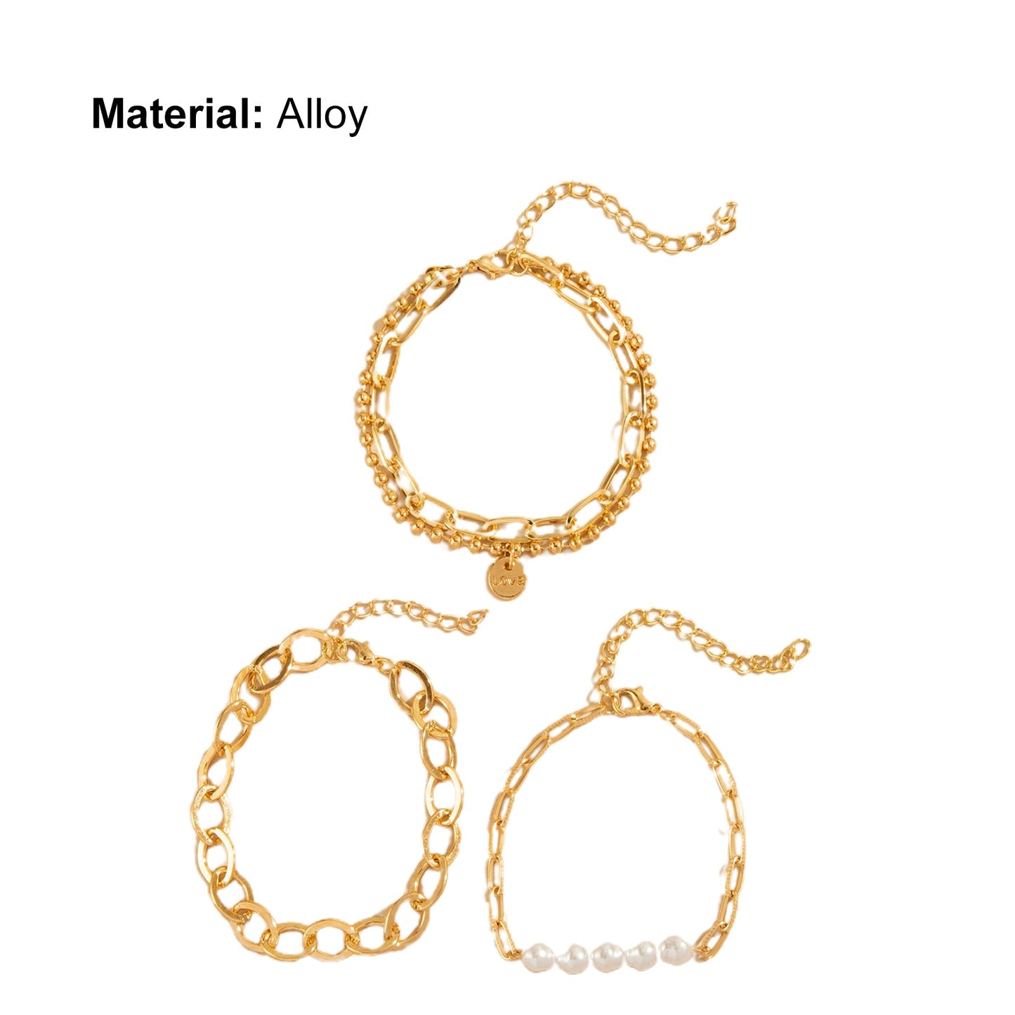3Pcs Adjustable Women Bracelets
