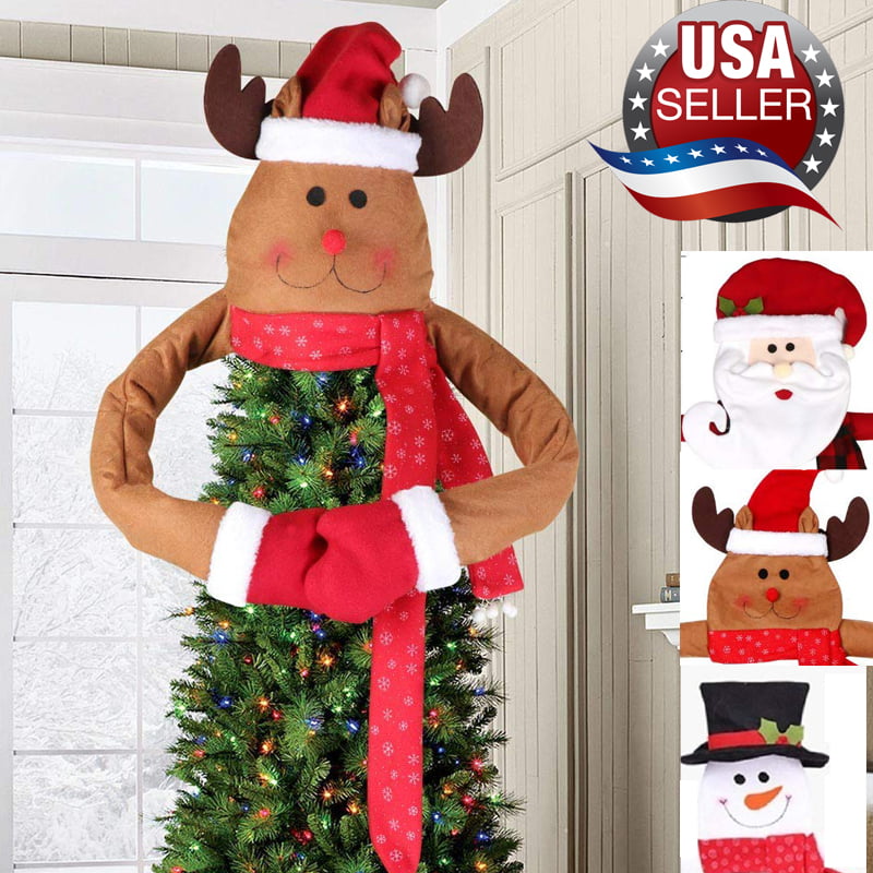 Santa Elk Snowman Christmas Tree Topper Decoration