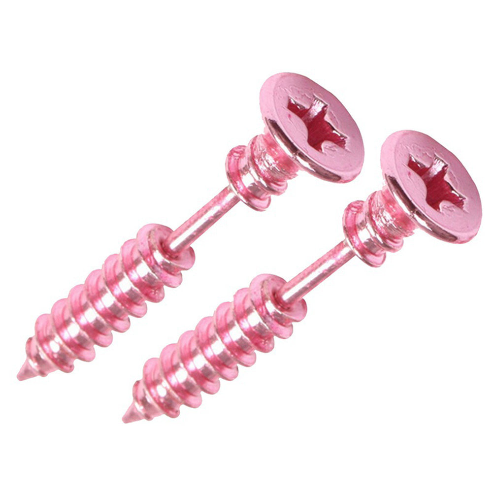 1 Pair Punk Gothic Stainless Steel Screw Stud Earrings