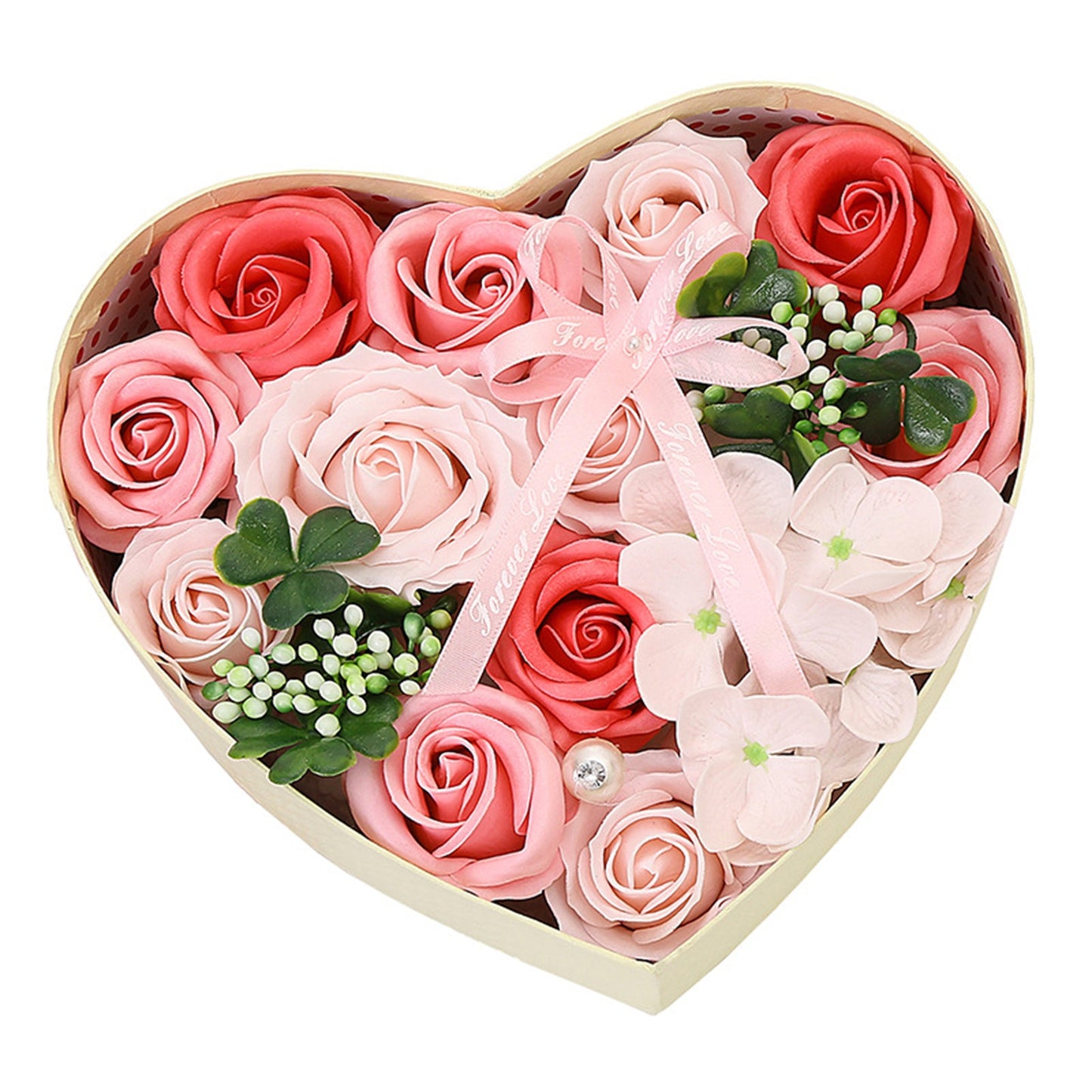 Preserved Rose Flowers Gift Set - Heart Shaped Box