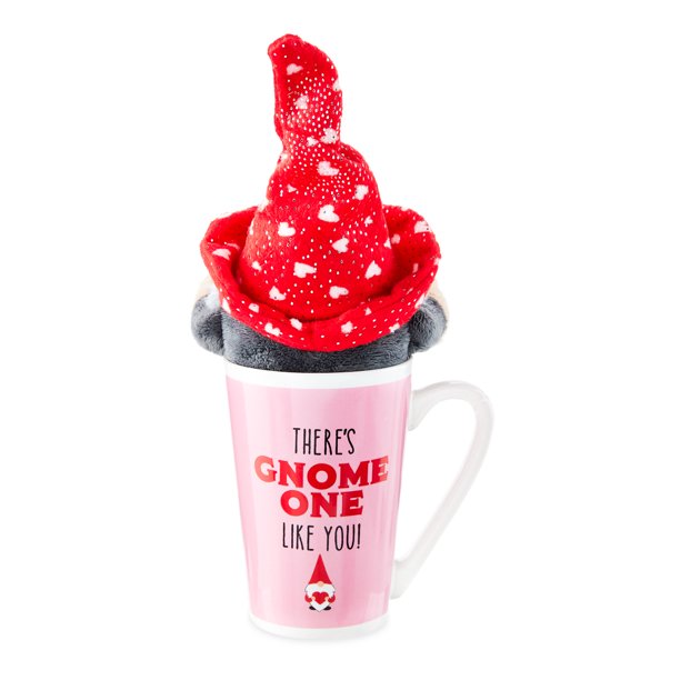 Valentine's Day Plush Toy in Latte Mug, Gnome Best Gift for Women