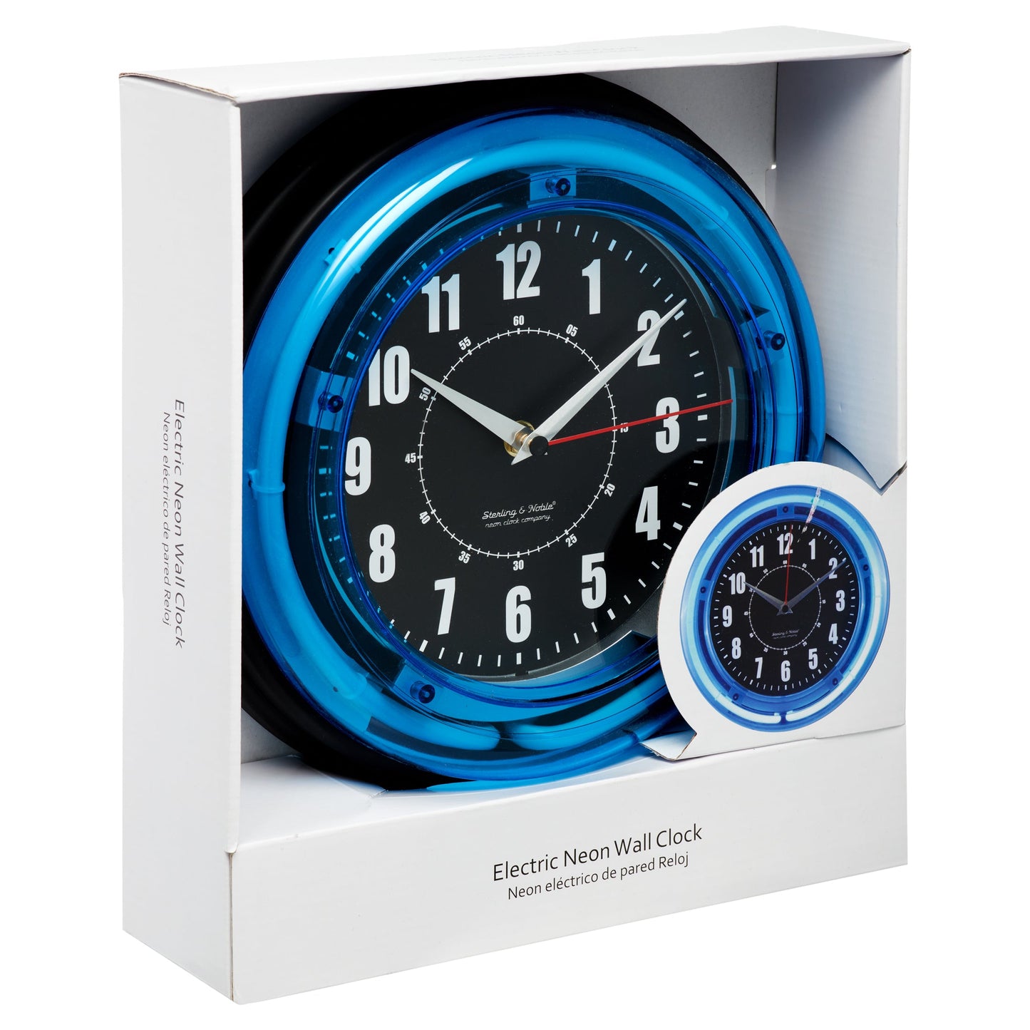11" Vibrant Blue Neon Analog Wall Clock
