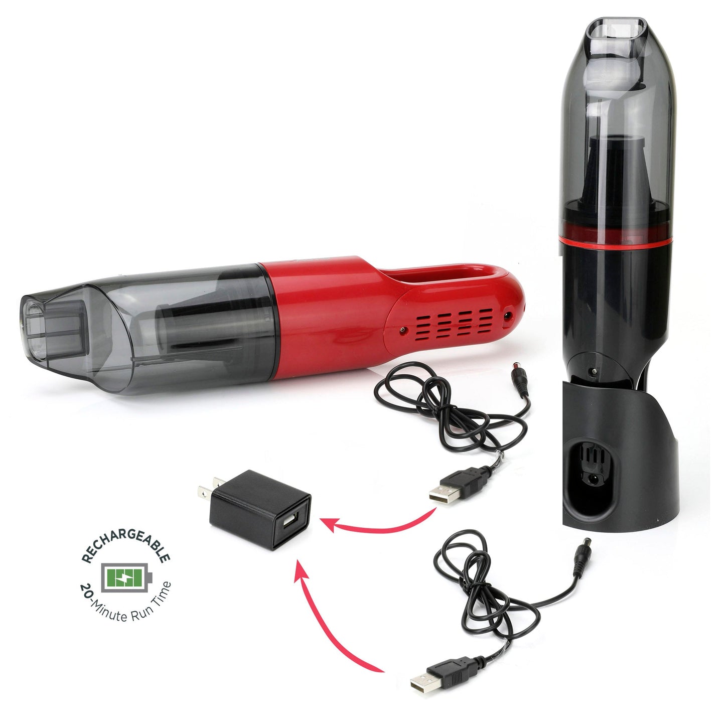 2Pack Cordless Handheld Vacuum Bundle w/ High Power Suction for Home/Auto