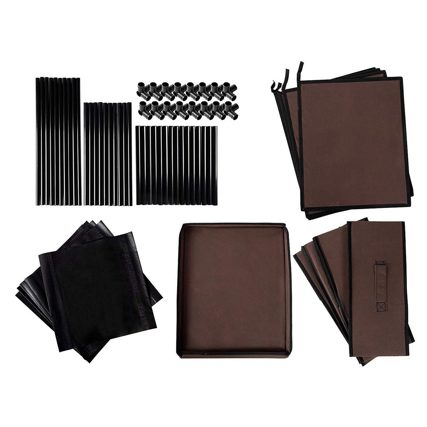 4 Layer Cabinet Clothes Organizer Storage w/ Dark Brown