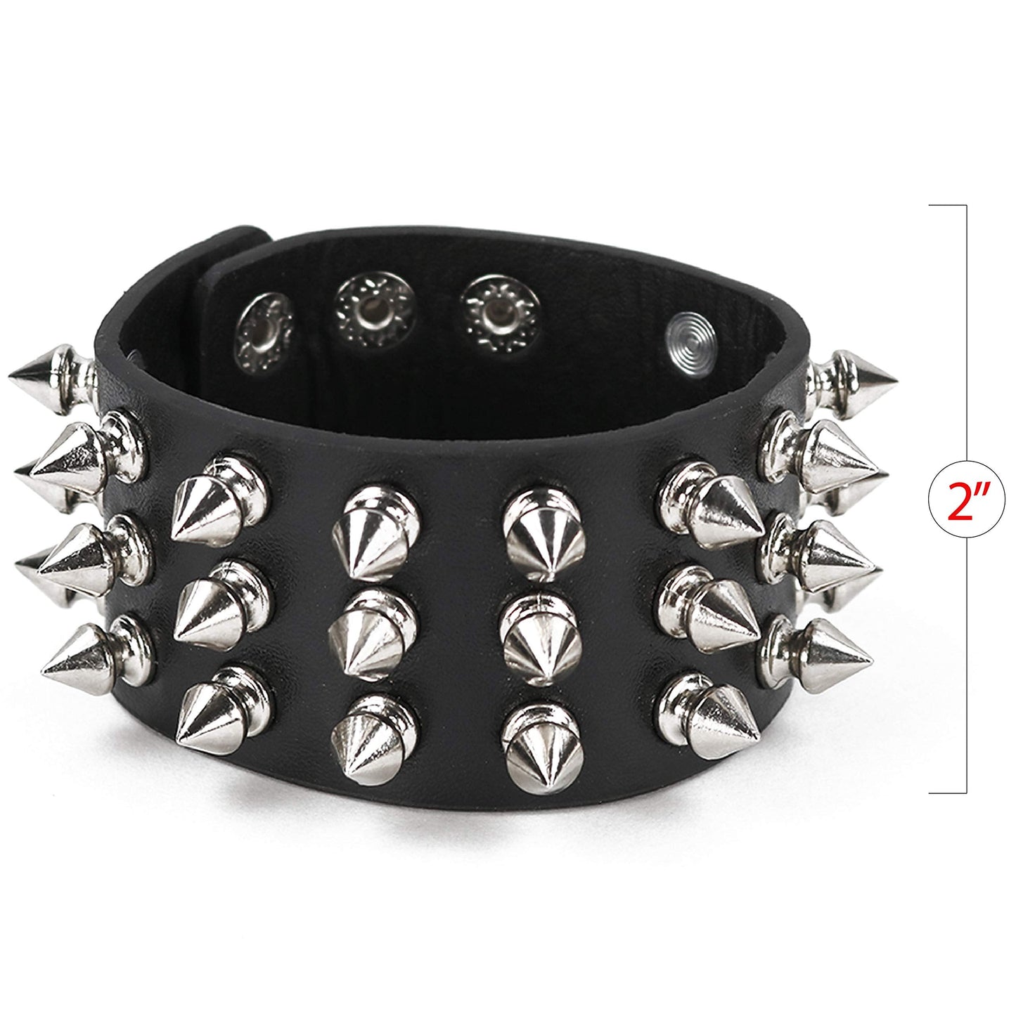 Skeleton Punk Leather Spike Bracelet for Men/Women