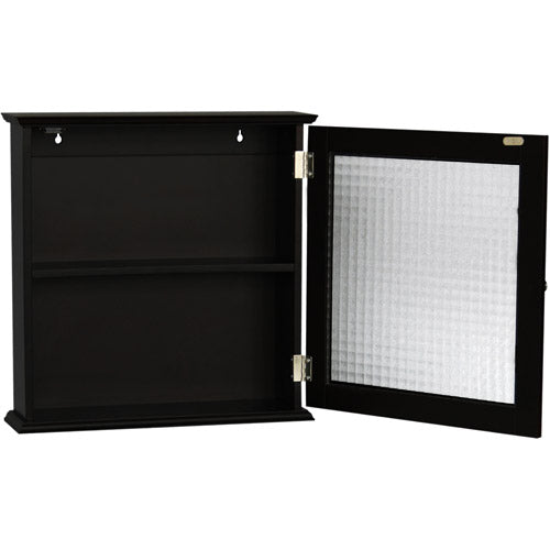 Removable Wooden Medicine Cabinet w/ Waffle Glass Door, Espresso