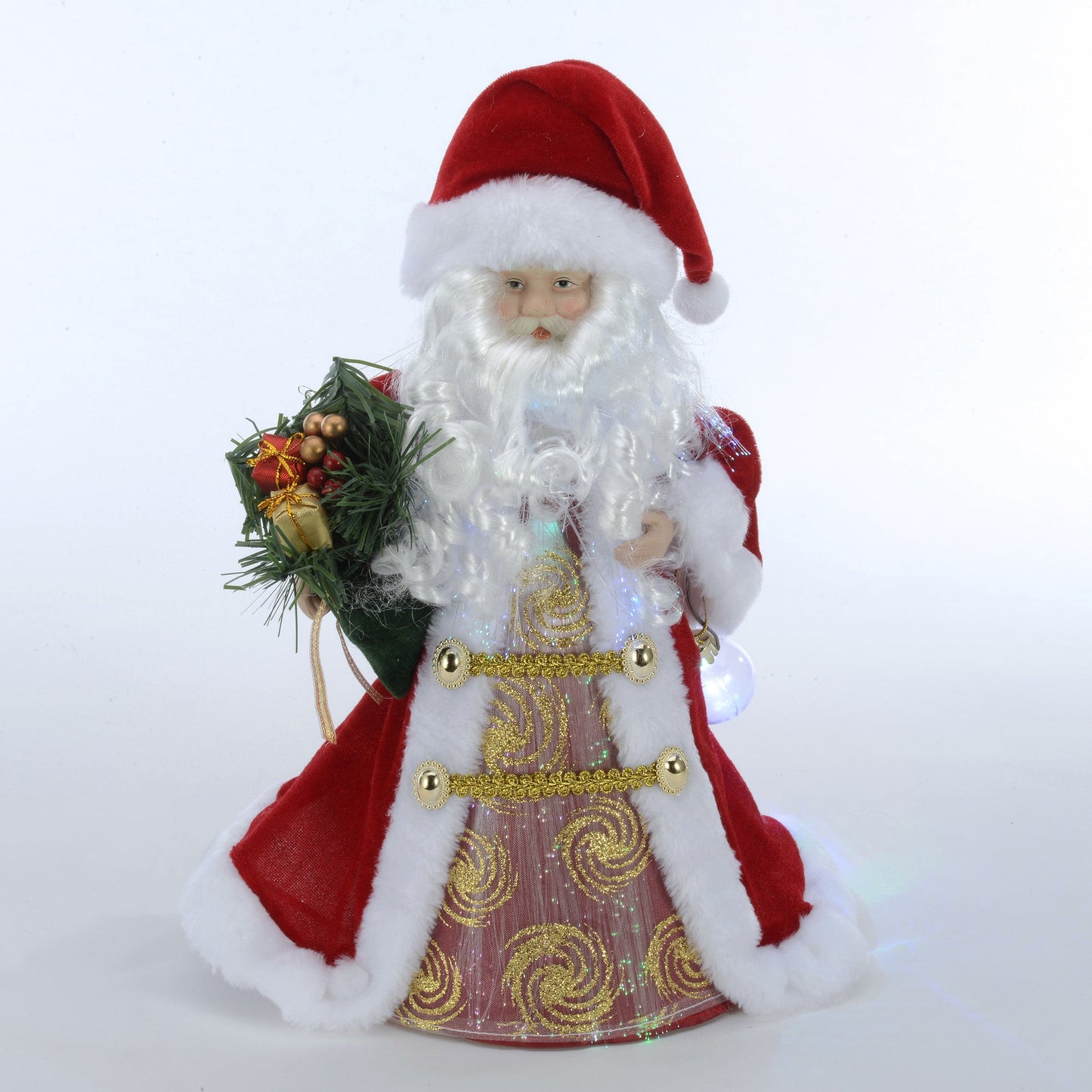 Christmas Multi-Color Fiber Optic Santa Led Tree Topper 13.63"