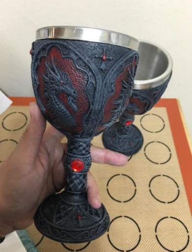 Royal Dragon Wine Goblet | Durable Medieval Collectible Gift Fantasy Stainless Steel Cup