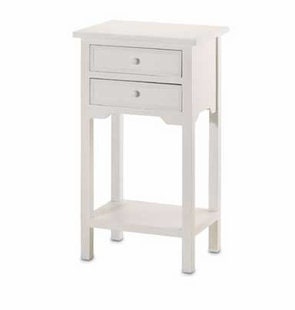 Classic White End Table Sofa Side Table with 2 Drawers and Bottom Open Storage Shelf | Coffee Table Night Stand Telephone Table 27.25" High