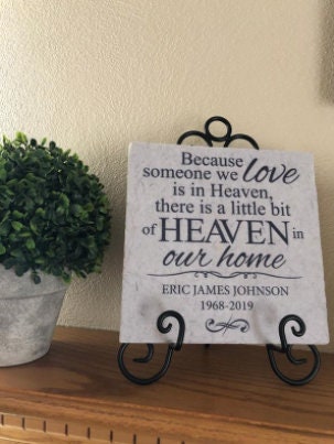 Memorial Tile Personalized Sympathy Gift | Elegant Tribute Condolence Gift, Customize w/ Name & Memorial Years