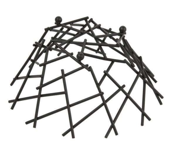 Bread, Vegetable and Fruit Wire Basket, Round Black Metal Storage, Kitchen Caddy Container, Table Centerpiece for Snacks Potpourris 8"