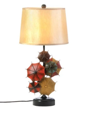 Umbrella Table Lamp | Kid's Room Night Light Bed Side Lighting | Rustic Lamp Shade for Living Room Bedroom