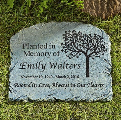 Personalized Memorial Garden Marker Sympathy Plaque Durable, Weather-Resistant Cast Resin - Customize with Your Loved Ones Name, 9.5" Wide