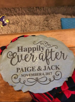 Garden Stone Personalized Just Married Stepping Stone Newlyweds Wedding Gift Married Couple Customize with Names & Date Outdoor Decoration
