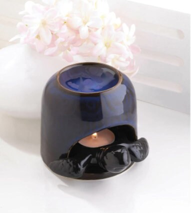 Blue Turtle Oil Warmer, Decorative Porcelain Aromatherapy Burner Essential Oil Melter, Fragrance Diffuser, Gifts for Spa Home Office