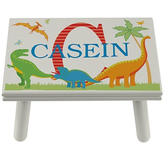 Personalized Children's Step Stool, Christmas, Birthday Gift for Kids, Custom Name & Initial, Sturdy, 7 Designs for Kid's Playroom, 9" Tall