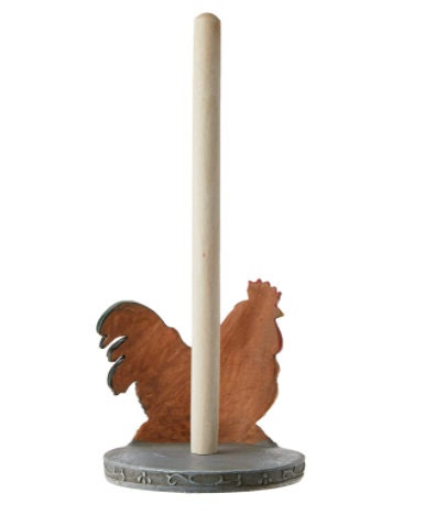 Farm Rooster Paper Towel Holder, Rustic Country Kitchen Decor Accessories, Home Decoration, Christmas Gifts for Mom, Grandma, 12" High