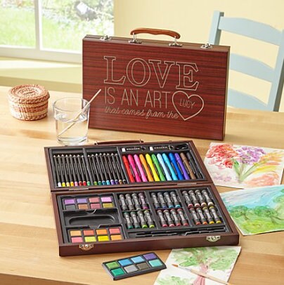 Carrying Case Valentine's Day Art Set, Choose your Front Design, For Kids Art Set, Coloring Art