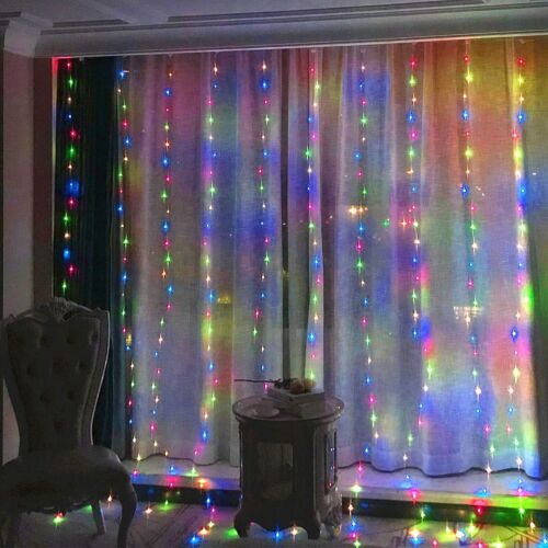 300 LED Curtain Fairy Lights USB String Light With Remote Christmas Holiday Party Wedding