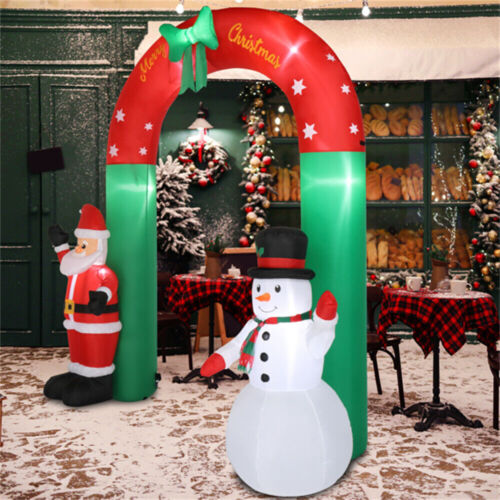 8ft Christmas Inflatable Arch with Santa Claus And Snowma Yard Party Decorate