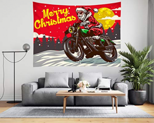 Christmas Tapestry Santa Claus Riding 60 in x 80