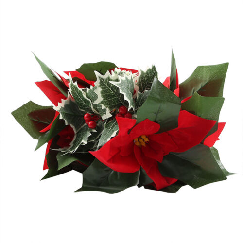 Pre-Lit Christmas Garland with lights Red Berries Leaves Christmas Decorations