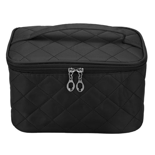 Portable PU Leather  Large Capacity Travel Makeup Cosmetic Bag w/ Mirror