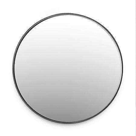 36" Round Wall Mirror with Circle Frame- Gray