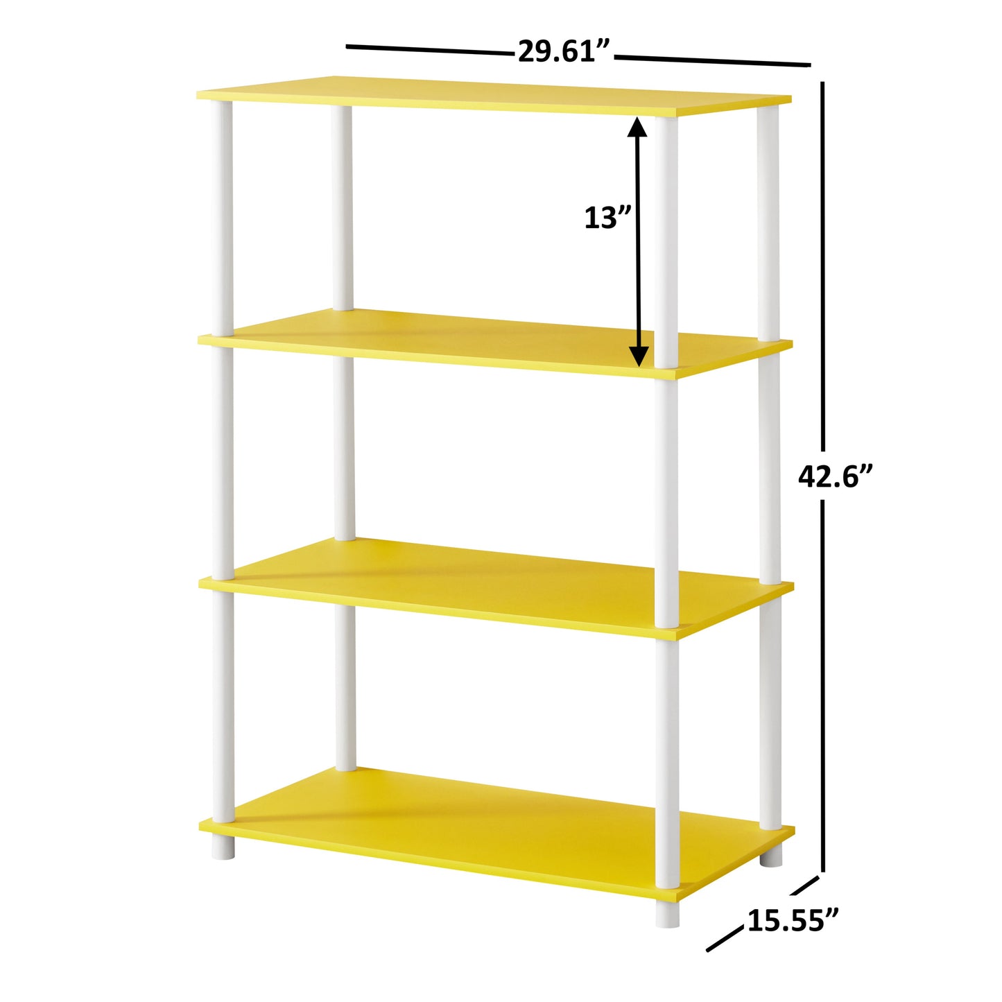 No Tools 4-Shelf Storage Bookshelf