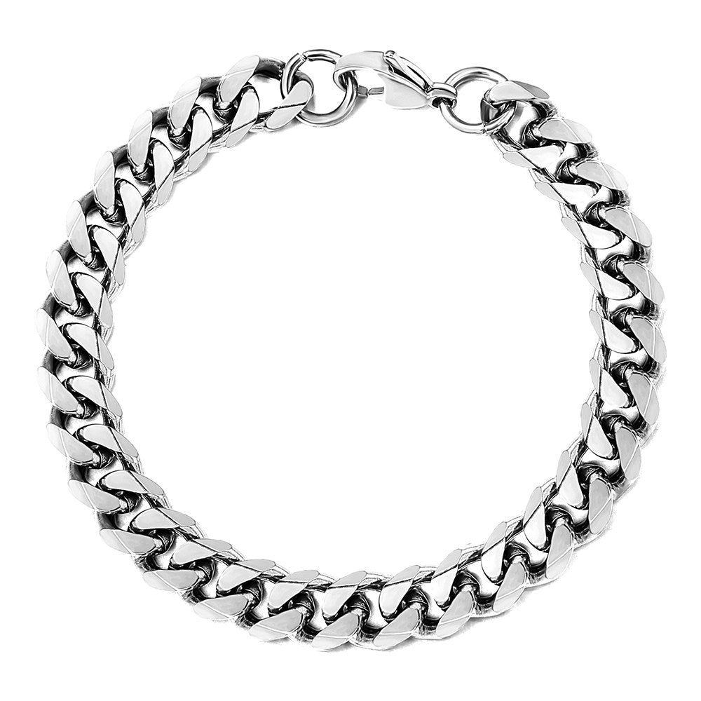 Stainless Steel Chain Bracelet Curb Cuban Link For Men