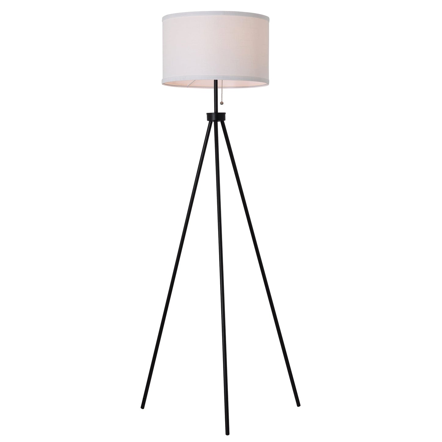 58" Metal Tripod Floor Lamp, Black