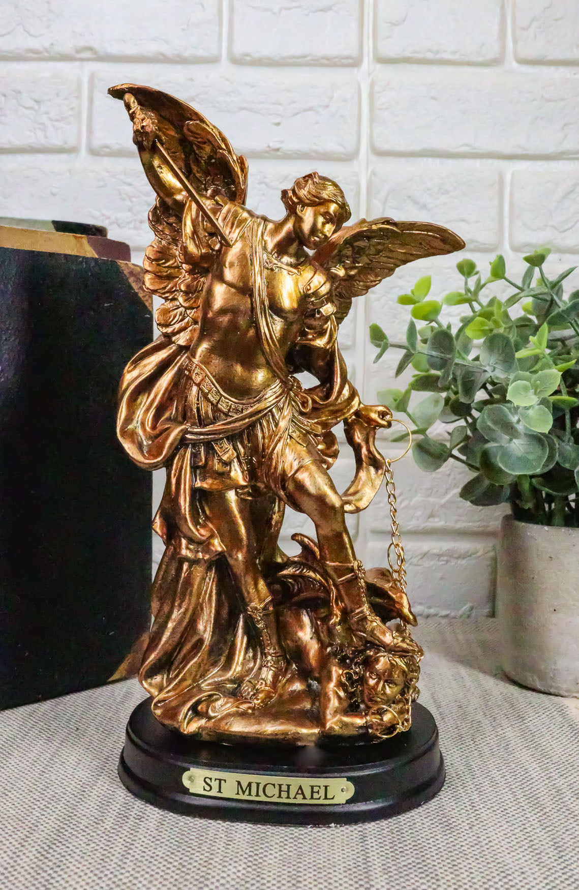 Archangel Michael Slaying Lucifer Statue 8"H